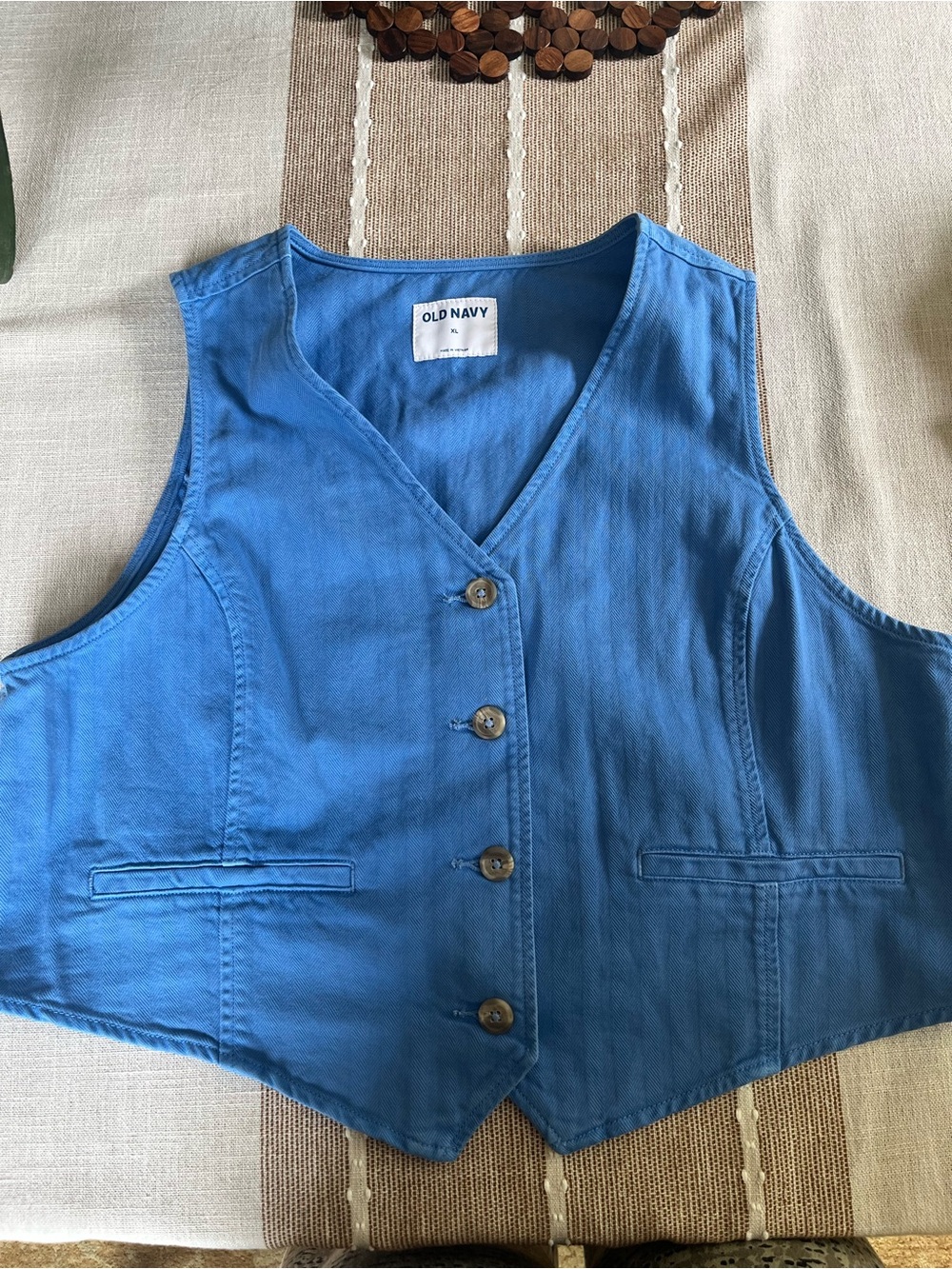 Old Navy Blue Womens Button-Front Vest
